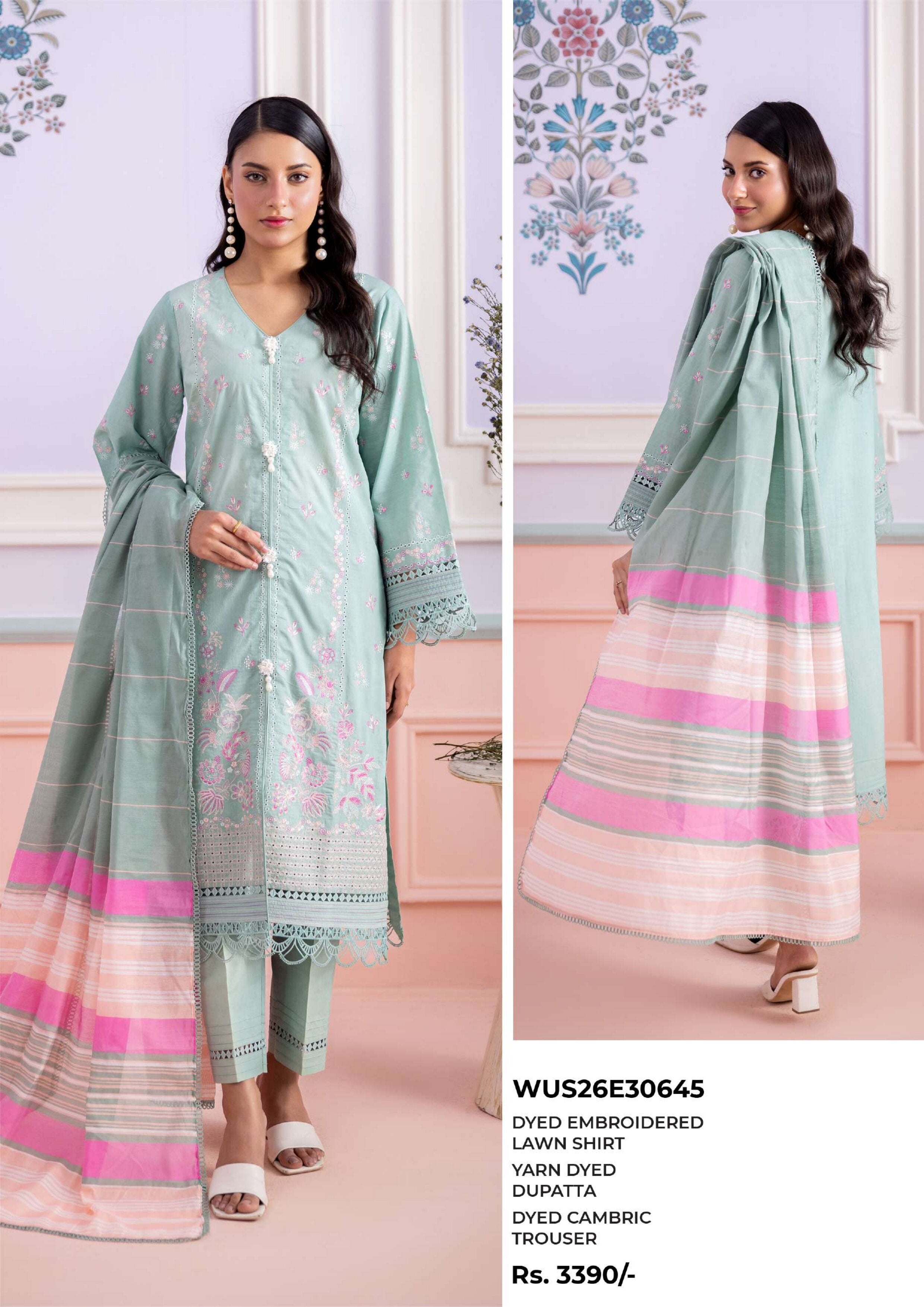 ZELLBURY | UNSTITCHED 3-PIECE | EMBROIDERED LAWN SUIT