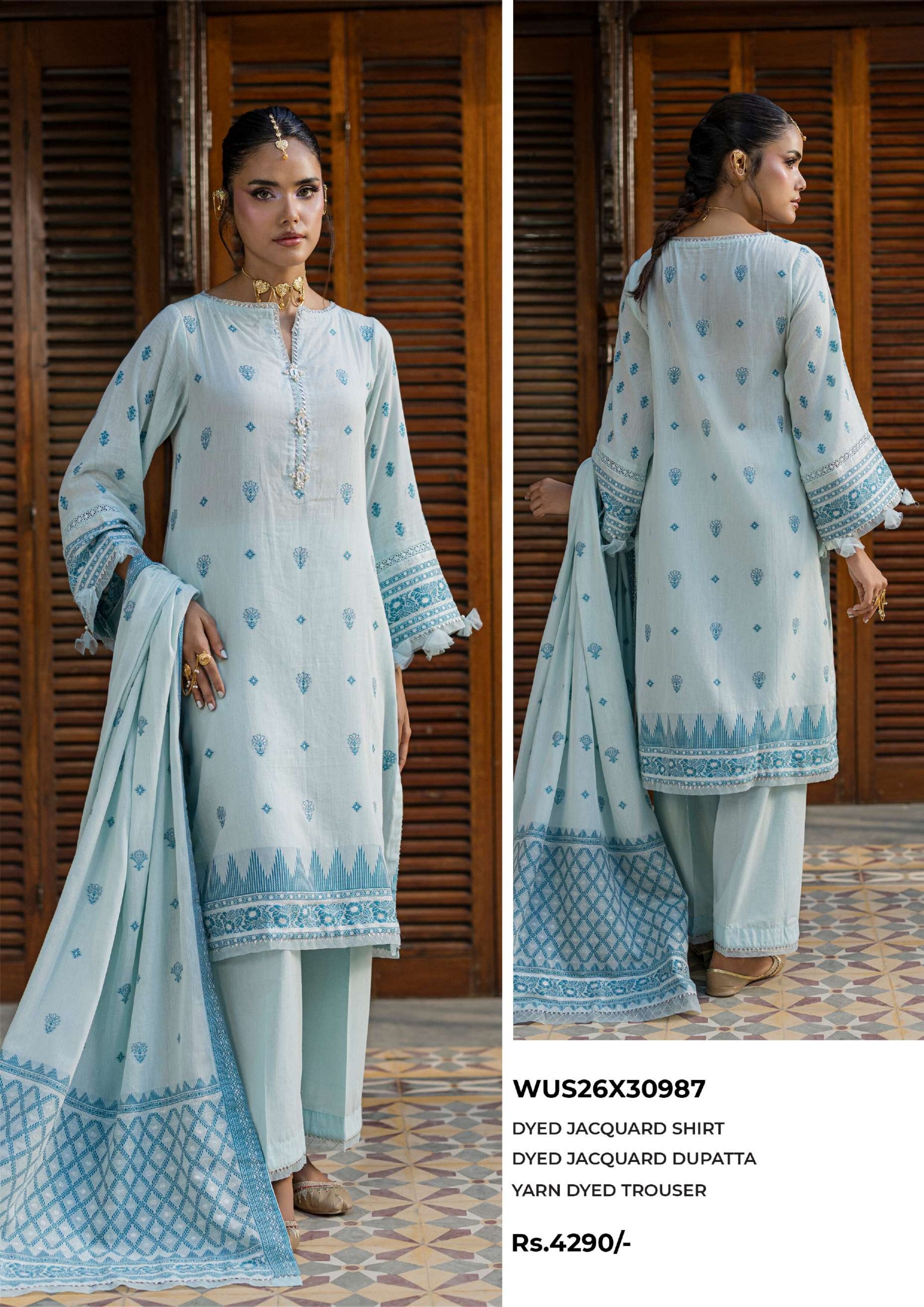 ZELLBURY | UNSTITCHED 3-PIECE | JACQUARD SUIT