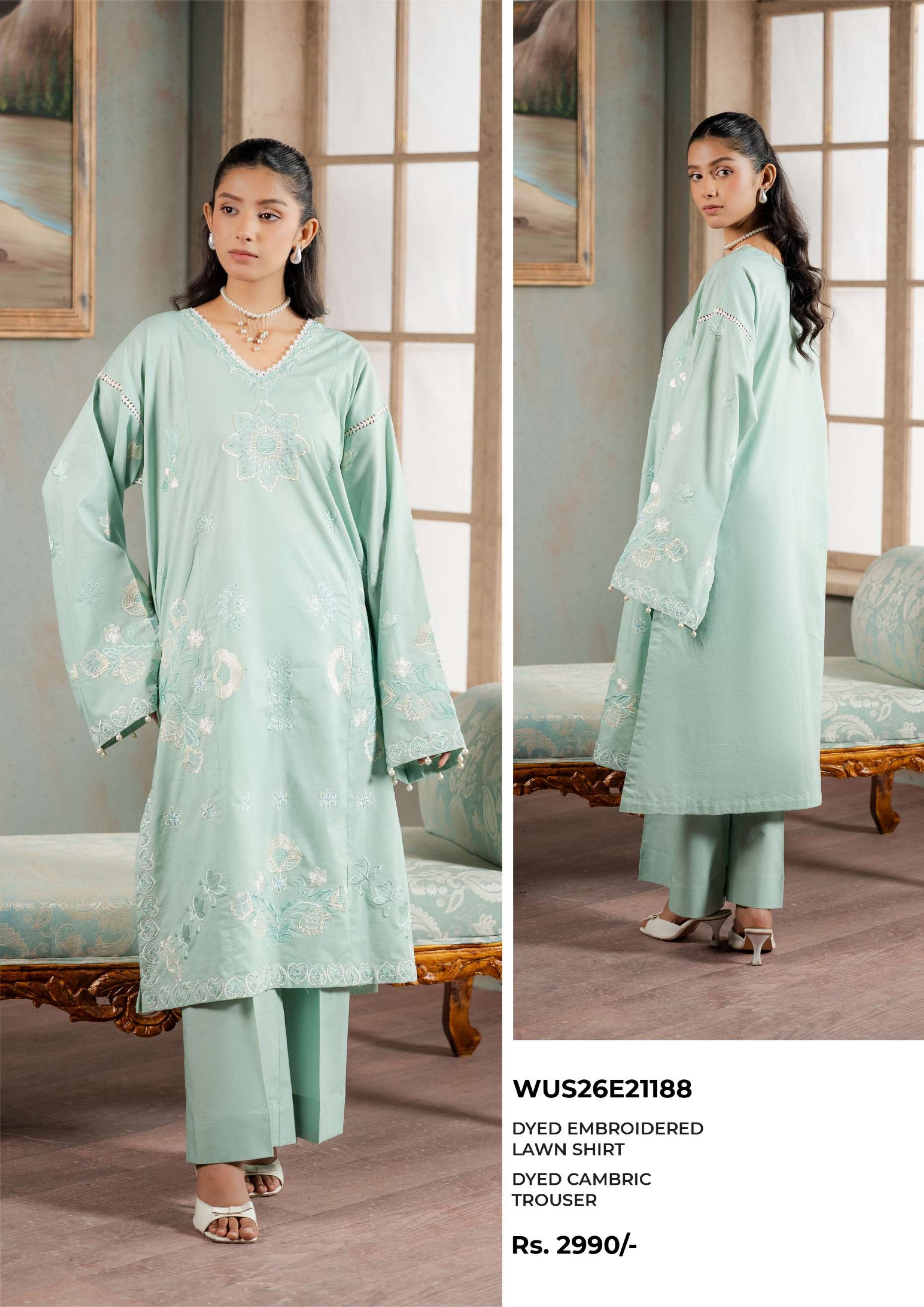 ZELLBURY | UNSTITCHED 2-PIECE | EMBROIDERED LAWN SUIT