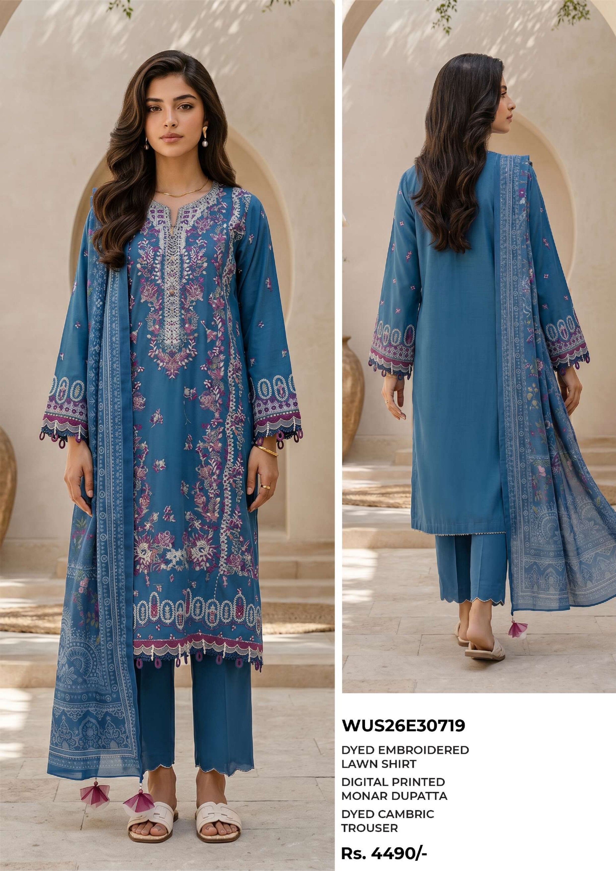 ZELLBURY | UNSTITCHED 3-PIECE | EMBROIDERED LAWN SUIT