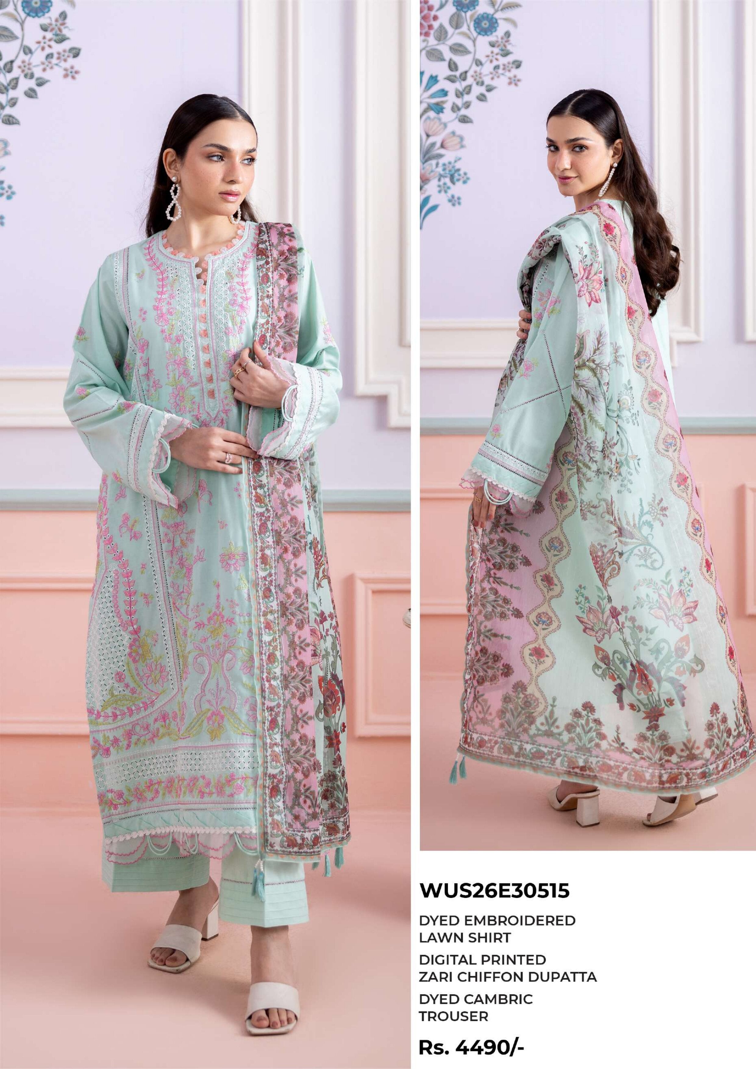 ZELLBURY | UNSTITCHED 3-PIECE | EMBROIDERED LAWN SUIT