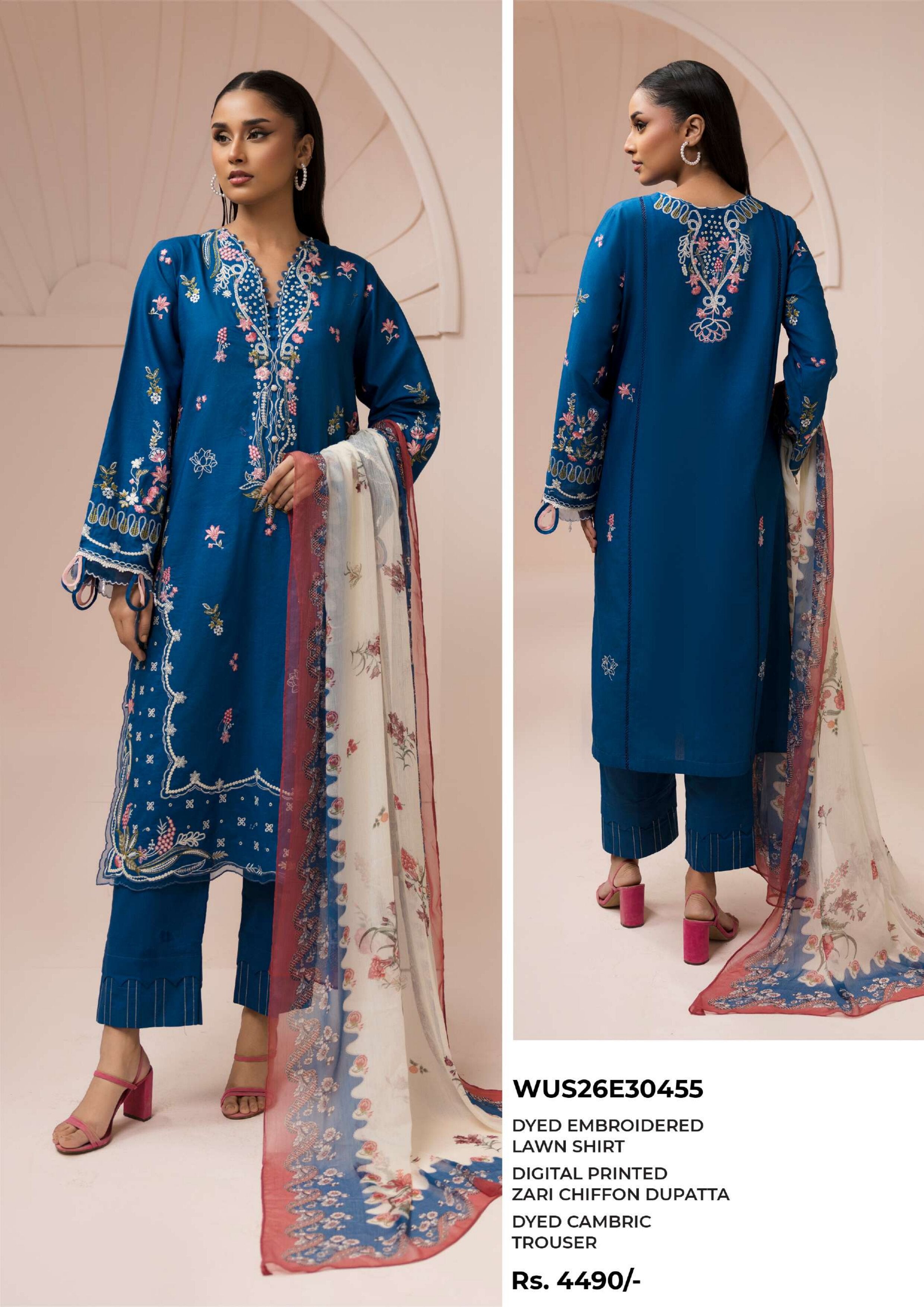 ZELLBURY | UNSTITCHED 3-PIECE | EMBROIDERED LAWN SUIT