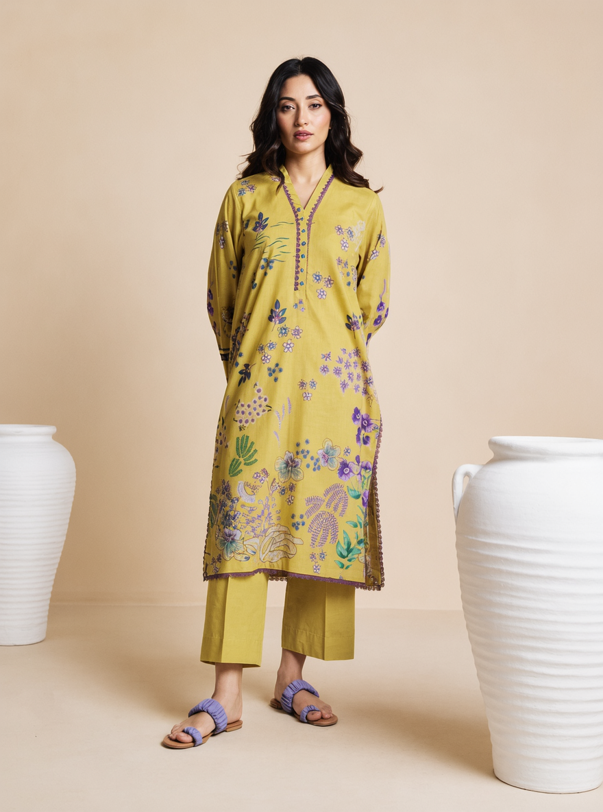 Alkaram | !-Piece Unstitched | Printed Shirt Only