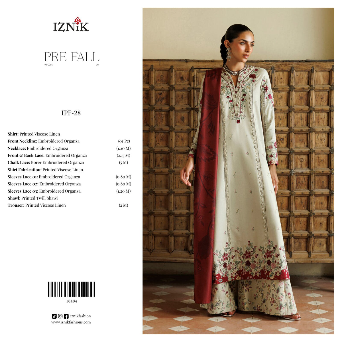 IZNIK | EMBROIDERED VISCOSE 3-PIECE SUIT